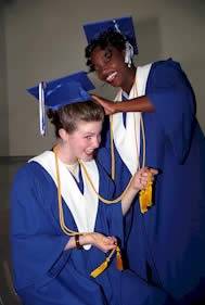 High School Cap and Gowns with Honor Stoles and Tassels